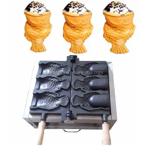 110v 220v electric 3pcs open mouth korean fish waffle maker,ice cream fish shape waffle baker