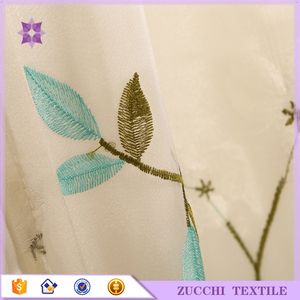 Polyester Room Divider <strong>Voile</strong> Embroidered Sheer Curtain <strong>Window</strong> Embroidery Sheer - Product Image 4