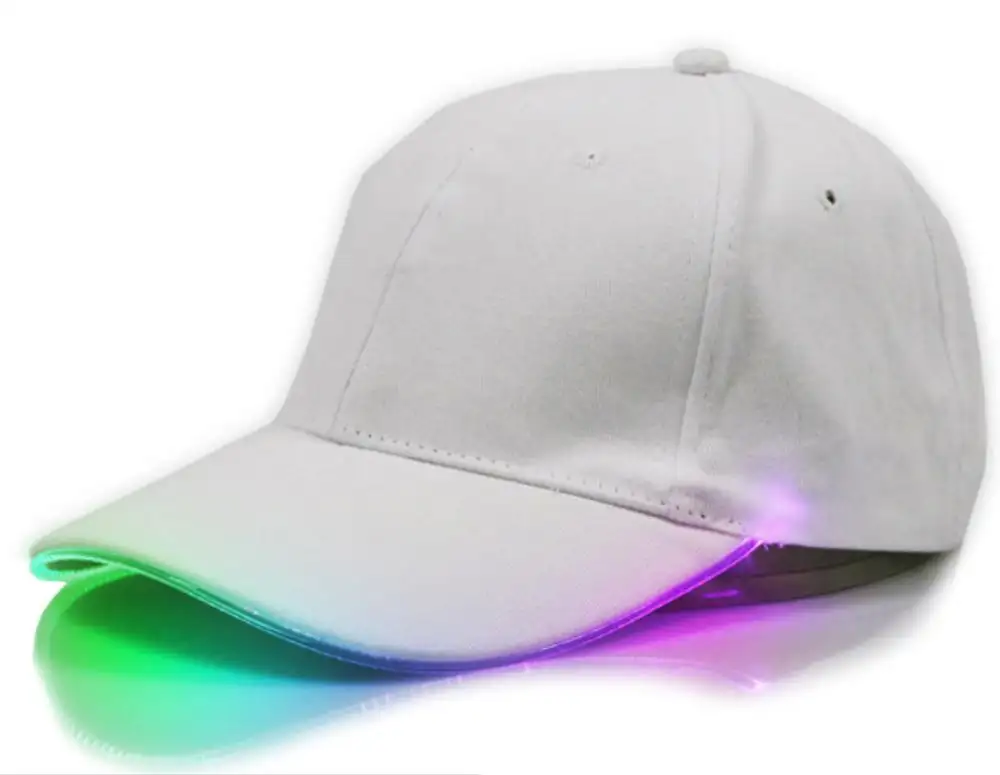 قبعة سادة من القطن بسعر خاص قبعة لامعة لامعة لامعة في الظلام مصباح يدوي للتخييم في الهواء الطلق