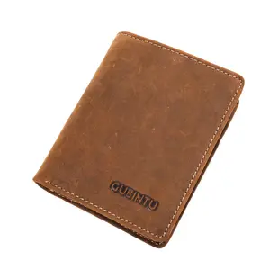 Men vintage genuine leather 지갑 bifold card holder 대 한 young men