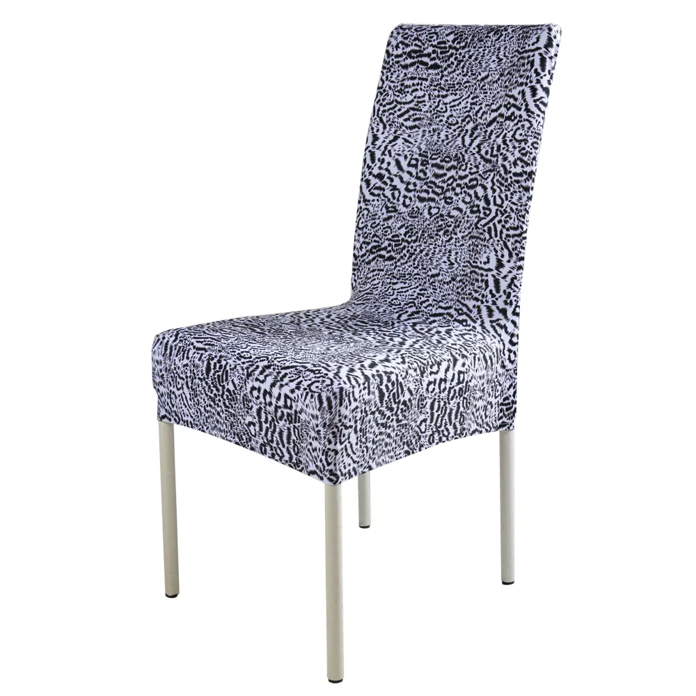 half banquet snow leopard print dining chair cover spandex stretch for hotel restaurant home kitchen