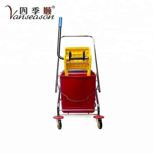 ลงกดหลายฟังก์ชั่นคู่ซับ Wringer รถเข็นถัง
