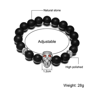 Pulsera de cristal natural plateado con cuentas de cristal de fantasia - Product Image 1