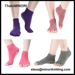 Ygminori — chaussettes de yoga antidérapantes, avec orteils ouverts, 5 orteils, avec poignée antidérapante, pour ballet, yoga, pilates, vente en gros - Product Image 2