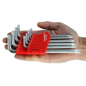 Placcato <span class=keywords><strong>A</strong></span> Mano Strumento CRV Metrica Piazza Torx Set di 9 pz esagono incassato chiavi - Product Image 2