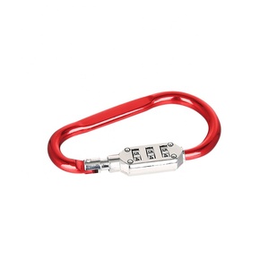 Llavero con cierre de 3 dígitos HE01, combinación de candado, mosquetón, gancho para anillo en D, para acampada - Product Image 1