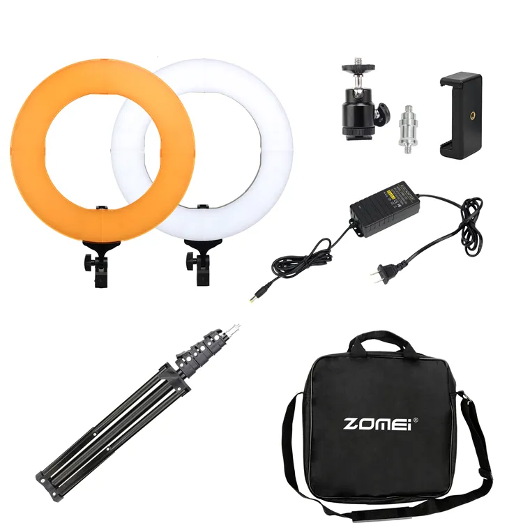 Фотокамера Zomei 14/18 дюйма, аксессуары для фотосъемки, комплект кольцевого света и подставки, светодиодная лампа 55 Вт, светодиодная лампа 5500k