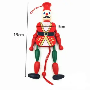 houten clown pull speelgoed oude baby poppen