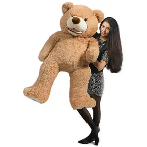 Niuniu Daddy 134inches/340cm Huge American Teddy Bear cuddly plush unstuffed toy light brown for a love one Valentine gift