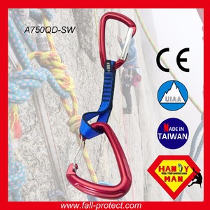 A712QD-SW CE EN12275 อลูมิเนียม 23kN ควิกดรูว์พร้อมตัวล็อคแบบลวดสำหรับปีนเขา - Product Image 2