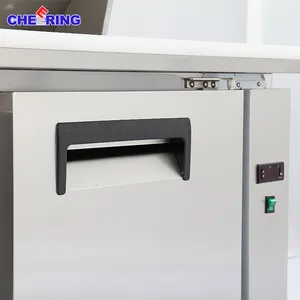 Peralatan Dapur penjualan panas 3 Pintu Kulkas Stainless Steel Meja kulkas pizza Prep kontra chiller