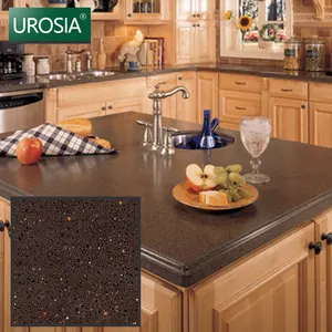 Kitchen Brown Mirror Quartz Slab Coffee Brown Sparkle Quartz Stone Slab Countertops