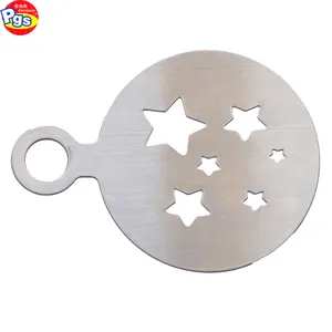 wholesale cheap custom stainless steel metal cappuccino coffee stencils