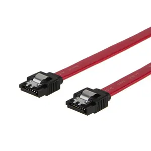 Monorice Kabel SATA III 6.0 Gbps, 18 Inci dengan Grendel Kunci Lurus dan Colokan 90 Derajat Biru dan Merah