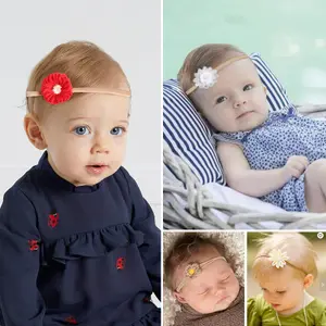 Baby Girl Băng Đô Nylon Băng Đô Băng Đô Đàn Hồi Hoa Tóc Cung Phụ Kiện Cho Trẻ Sơ Sinh Trẻ Mới Biết Đi