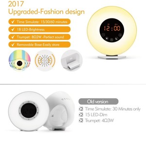 Amanecer y simulación del despertador de La Luz 2017 con brillo ajustable y Radio FM, Snooze funtion - Product Image 5
