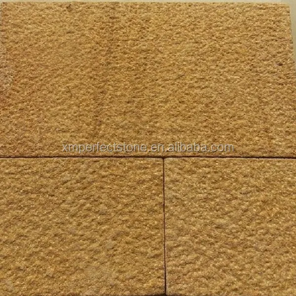 자연적인 사암 석판 노란 사암 벽 돌 외부 벽 클래딩 도매 가격 돌 제조