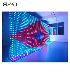 신제품 P120mm 4x4m 2 개 무대 효과 라이트 비전 Led 커튼 틈새 없음 실내 사용 나이트 클럽 스팟 led 조명 파티 용품