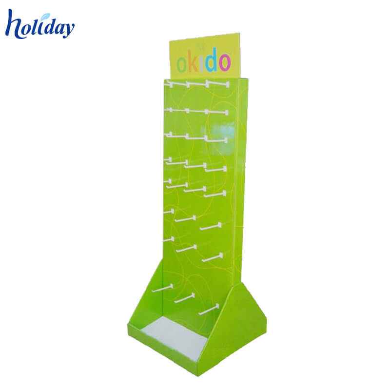 Chaude Stytle Ondulé Carton Floor Stand Affichage Brosse À Dents/Dentifrice Palette Affichage