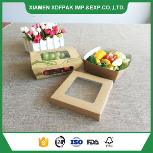 <span class=keywords><strong>Kray</strong></span> kraft boîte de salade de papier avec fenêtre - Product Image 2