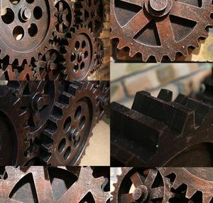 Antique Retro Vintage <strong>Rustic</strong> Industrial Age MDF Wood Gear <strong>Home</strong> Wall <strong>Decor</strong> - Product Image 3