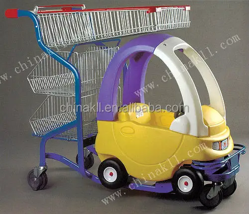 Metal de supermercado carro de compras carrito de compras con coches de juguete