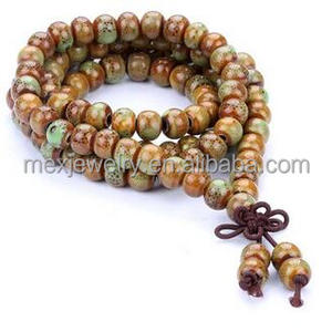 Buddista tibetano 108 Perline Porcellana Rosari Da Polso Meditazione Mala Bracciale In Ceramica - Product Image 4