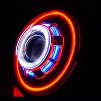 Pour Jeep Wrangler JK & Moto 7 pouces HID&LED Phare avant avec yeux de démon pour Jeep