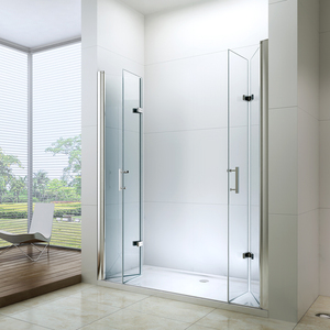 Cabine de douche en verre et fibre de verre pliable sur mesure, 4 pièces, facile à nettoyer - Product Image 6