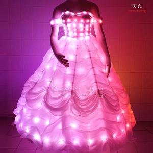 Plein Couleur Showgirl LED Costume Nouveau Design LED De Mariage Robe CONDUIT Robe De Soirée - Product Image 5