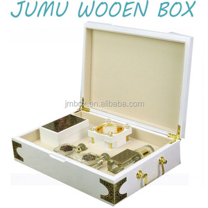 Piano Blanco acabado de laca de madera de lujo perfume caja de embalaje de regalo árabe - Product Image 3