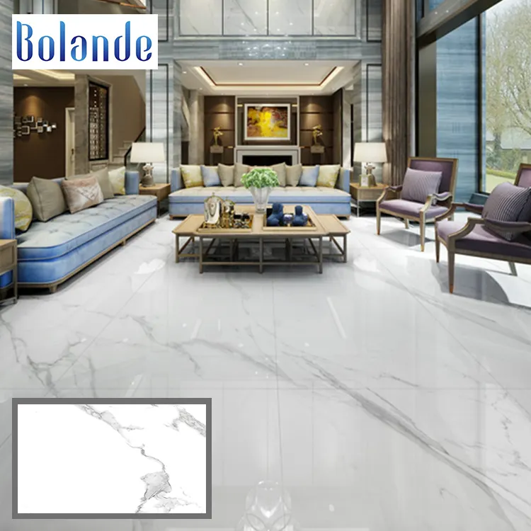 High gloss verona white ceramic tiles 60 x 120 cm glazed polished carrara porcelain floor tile for living room