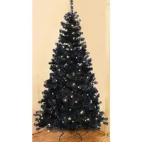 210 см Рождественская елка из черного ПВХ, светодиодный теплый белый свет, 260 светодиодов, Рождественская елка