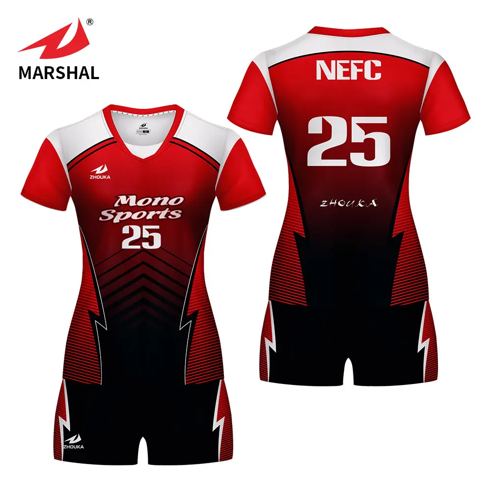 Zhouka Custom Volleybal Jersey Ontwerp Team Custom Heren En Vrouwen Dragen Volleybal Jerseys