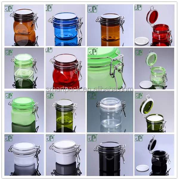 Fashion Design Aangepaste Kleur Plastic Kilner Pet Jar In Verschillende Grootte En Kleuren