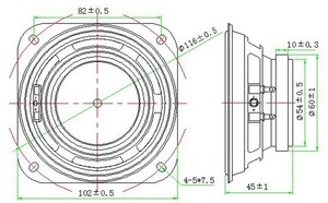 LS102W-42 4 inch/15 w/4ohm/85db/mid bass/25.5mm bobina de voz de aluminio/ Altavoces del automóvil - Product Image 5
