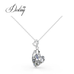 Puramente corazón colgante dulce corazón <span class=keywords><strong>gargantilla</strong></span> collar adornado con cristales <span class=keywords><strong>Swarovski</strong></span> 925 plata esterlina Daisini collar - Product Image 5