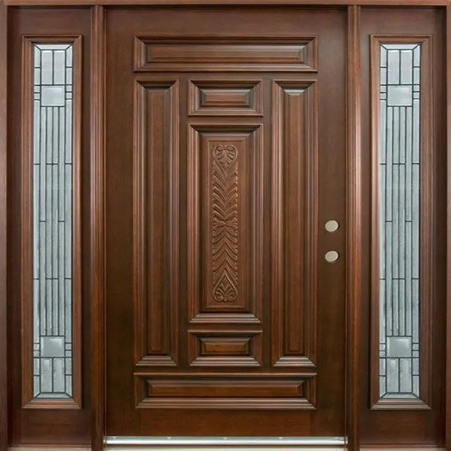 Porte d'entrée principale en bois de teck massif, modèle classique à Double porte, prix d'usine,