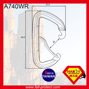 Super D Type Taiwan Wire Gate Aluminum Carabiner For Wild Sports - Product Image 3