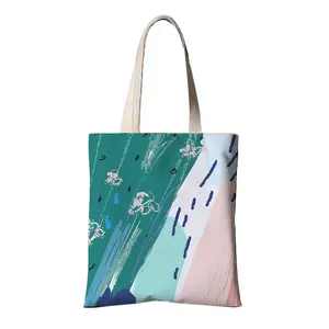 Bolsa de algodão ecológica com 12oz, bolsa reutilizável de lona em tela com logotipo personalizado para compras