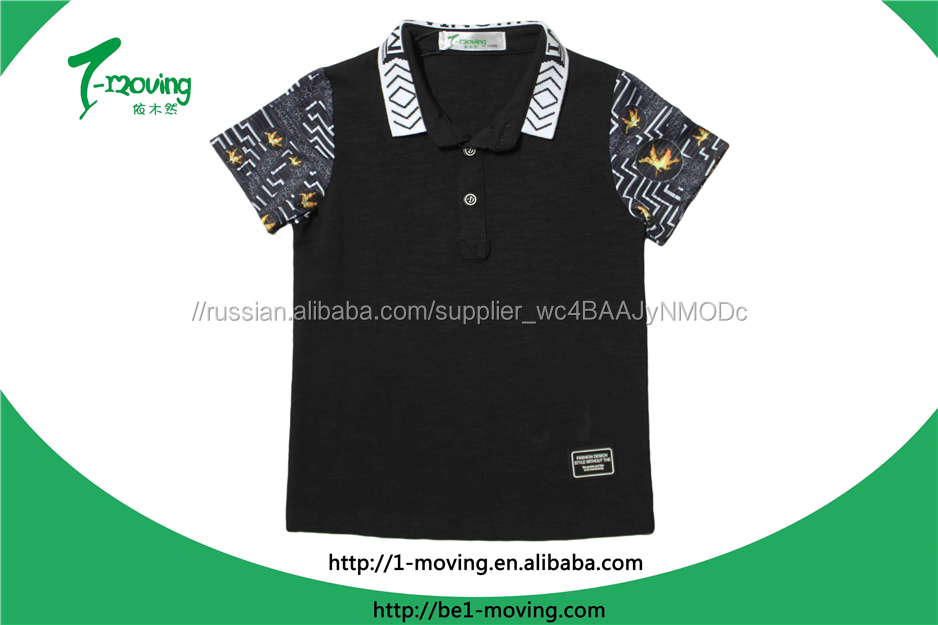 Мальчик контрастного цвета футболка с длинными рукавами дышащие с короткими рукавами рубашка поло