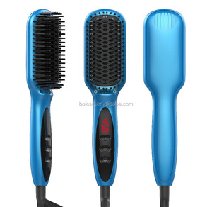 Nouveau Design Fabricant Privé Étiquette 2 dans 1 Anion LCD Électrique Rapide Cheveux Lisseur Brosse - Product Image 6