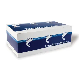 批发定制蜡涂层冷冻箱蜡海鲜盒瓦楞纸箱从中国出售
