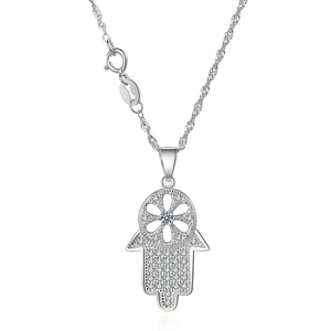 Colgante de collar Hamza de Plata de Ley 925, collar de mano chapado en oro, joyería para niñas