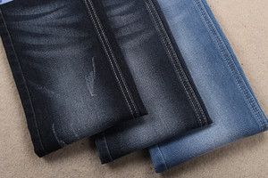 9,2 oz falso denim tejido poliéster dobby spandex tejidos para los niños pantalones vaqueros y camisa de denim - Product Image 5