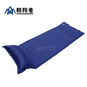 नीले रंग के साथ Inflatable सो पैड तह आउटडोर चटाई तकिया