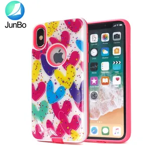 Junbo Bling inicio brillo efecto epoxi moda teléfono móvil caso de la cubierta para el iPhone caso de X