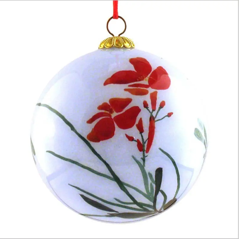 Groothandel Handgemaakte Helder Glas Kerstbal Ornamenten Voor Vakantie Decoraties