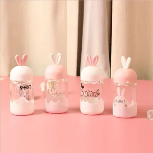 UCHOME Promotional Glass Water Bottle 360ミリリットルRabbit Glass Water Bottle