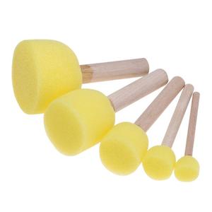 Lot de 5 pinceaux éponge à manche en bois pour enfants, pour <span class=keywords><strong>dessin</strong></span>, <span class=keywords><strong>peinture</strong></span>, graffiti, fournitures scolaires - Product Image 1